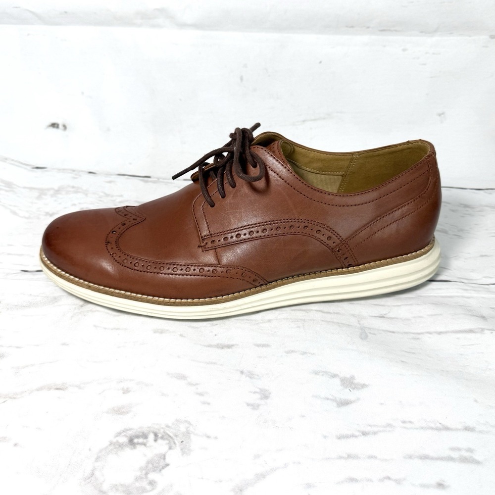 Cole Haan Original Grand Shoes Men's 13M Brown Wingtip Oxfords Leather